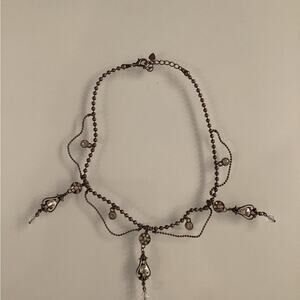 Costume Jewelry Necklace 16” with Rhinestones in Excellent Condition